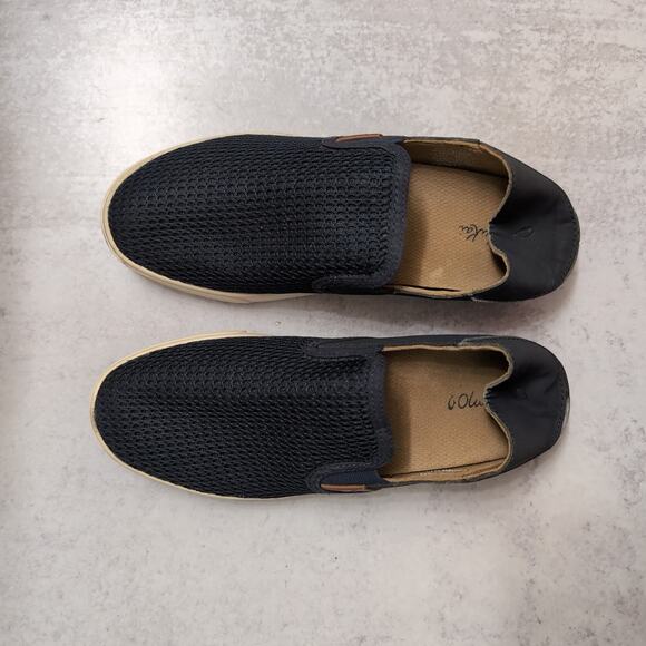 OluKai Pehuea Sneakers Navy Blue Mesh Upper Drop-In Heel Slip On Womens 9 - Picture 6 of 9